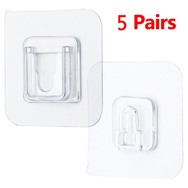 Double-Sided Adhesive Wall Hooks Hanger Strong Transparent Hooks Suction Cup Sucker Wall Storage Holder For Kitchen Bathroom
